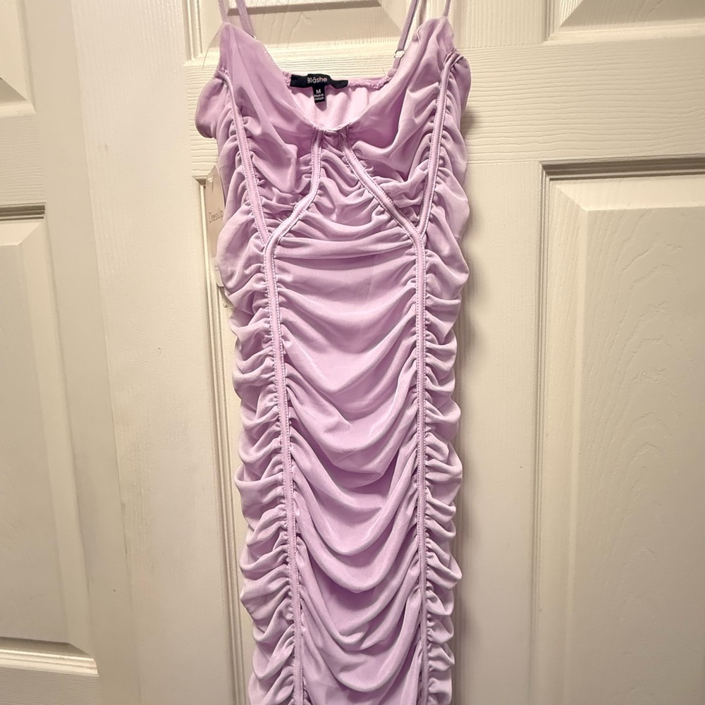 Elegant Lilac Ruched Dress